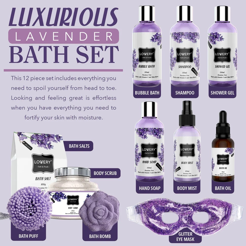 Lavender Spa Gift Basket Set for Relaxation - Picture 5 of 5